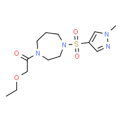 ChemSpider 2D Image | 2-Ethoxy-1-{4-[(1-methyl-1H-pyrazol-4-yl)sulfonyl]-1,4-diazepan-1-yl}ethanone | C13H22N4O4S