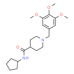 ChemSpider 2D Image | N-Cyclopentyl-1-(3,4,5-trimethoxybenzyl)-4-piperidinecarboxamide | C21H32N2O4