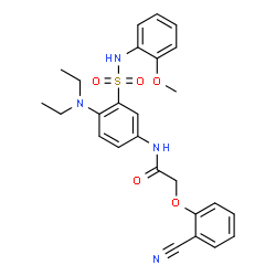 ChemSpider 2D Image | 2-(2-Cyanophenoxy)-N-{4-(diethylamino)-3-[(2-methoxyphenyl)sulfamoyl]phenyl}acetamide | C26H28N4O5S