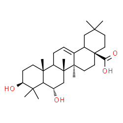 ChemSpider 2D Image | (3beta,5xi,6alpha,9xi,18xi)-3,6-Dihydroxyolean-12-en-28-oic acid | C30H48O4