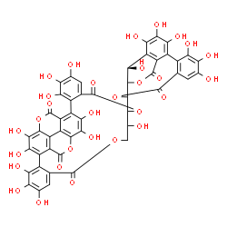 ChemSpider 2D Image | 10-[2,3,4,7,8,9,19-Heptahydroxy-12,17-dioxo-13,16-dioxatetracyclo[13.3.1.0~5,18~.0~6,11~]nonadeca-1(18),2,4,6,8,10-hexaen-14-yl]-3,4,5,11,17,18,19,22,23,34,35-undecahydroxy-9,13,25,32-tetraoxaheptacyc
lo[25.8.0.0~2,7~.0~15,20~.0~21,30~.0~24,29~.0~28,33~]pentatriaconta-1(35),2,4,6,15,17,19,21,23,27,29,33-dodecaene-8,14,26,31-tetrone | C48H28O30