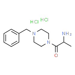 ChemSpider 2D Image | 2-Amino-1-(4-benzyl-1-piperazinyl)-1-propanone dihydrochloride | C14H23Cl2N3O