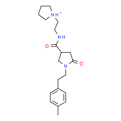 ChemSpider 2D Image | 1-{2-[({1-[2-(4-Methylphenyl)ethyl]-5-oxo-3-pyrrolidinyl}carbonyl)amino]ethyl}pyrrolidinium | C20H30N3O2