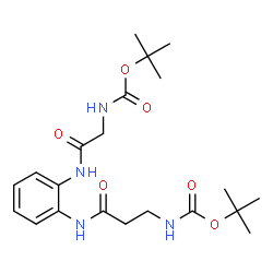 ChemSpider 2D Image | 2-Methyl-2-propanyl [2-({2-[(N-{[(2-methyl-2-propanyl)oxy]carbonyl}-beta-alanyl)amino]phenyl}amino)-2-oxoethyl]carbamate | C21H32N4O6