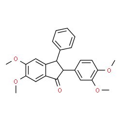 ChemSpider 2D Image | 2-(3,4-Dimethoxyphenyl)-5,6-dimethoxy-3-phenyl-1-indanone | C25H24O5