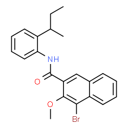 ChemSpider 2D Image | 4-Bromo-N-(2-sec-butylphenyl)-3-methoxy-2-naphthamide | C22H22BrNO2