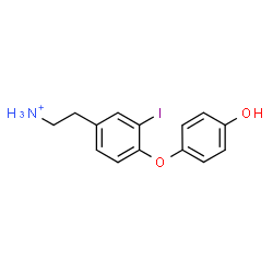 ChemSpider 2D Image | 2-[4-(4-Hydroxyphenoxy)-3-iodophenyl]ethanaminium | C14H15INO2