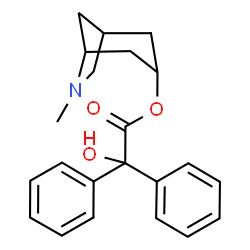 ChemSpider 2D Image | 6-Methyl-6-azabicyclo[3.2.1]oct-3-yl hydroxy(diphenyl)acetate | C22H25NO3