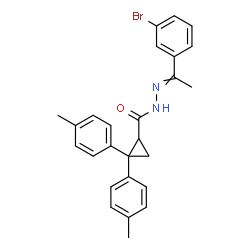 ChemSpider 2D Image | N'-[1-(3-Bromophenyl)ethylidene]-2,2-bis(4-methylphenyl)cyclopropanecarbohydrazide | C26H25BrN2O