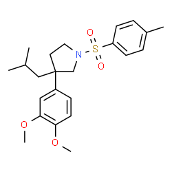 ChemSpider 2D Image | 3-(3,4-Dimethoxyphenyl)-3-isobutyl-1-[(4-methylphenyl)sulfonyl]pyrrolidine | C23H31NO4S