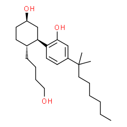ChemSpider 2D Image | 2-[(1R,2R,5R)-5-Hydroxy-2-(4-hydroxybutyl)cyclohexyl]-5-(2-methyl-2-octanyl)phenol | C25H42O3
