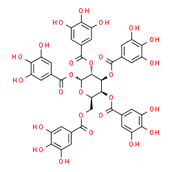 ChemSpider 2D Image | 1,2,3,4,6-Pentakis-O-(3,4,5-trihydroxybenzoyl)-D-galactopyranose | C41H32O26