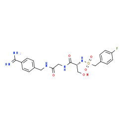 ChemSpider 2D Image | N-[(4-Fluorobenzyl)sulfonyl]-D-seryl-N-(4-carbamimidoylbenzyl)glycinamide | C20H24FN5O5S