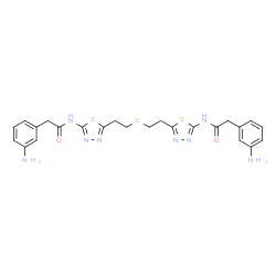 ChemSpider 2D Image | N,N'-[Sulfanediylbis(2,1-ethanediyl-1,3,4-thiadiazole-5,2-diyl)]bis[2-(3-aminophenyl)acetamide] | C24H26N8O2S3