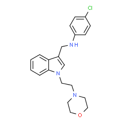 ChemSpider 2D Image | 4-Chloro-N-({1-[2-(4-morpholinyl)ethyl]-1H-indol-3-yl}methyl)aniline | C21H24ClN3O