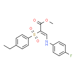 ChemSpider 2D Image | Methyl (2Z)-2-[(4-ethylphenyl)sulfonyl]-3-[(4-fluorophenyl)amino]acrylate | C18H18FNO4S