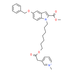 ChemSpider 2D Image | 3-[2-({7-[5-(Benzyloxy)-2-(methoxycarbonyl)-1H-indol-1-yl]heptyl}oxy)-2-oxoethyl]-1-methylpyridinium | C32H37N2O5