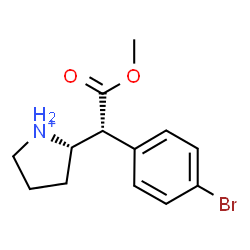 ChemSpider 2D Image | (2S)-2-[(1R)-1-(4-Bromophenyl)-2-methoxy-2-oxoethyl]pyrrolidinium | C13H17BrNO2