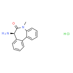 ChemSpider 2D Image | (7R)-7-Amino-5-methyl-5,7-dihydro-6H-dibenzo[b,d]azepin-6-one hydrochloride (1:1) | C15H15ClN2O
