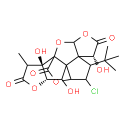 ChemSpider 2D Image | (6R,13S,17R)-9-Chloro-6,12,17-trihydroxy-16-methyl-8-(2-methyl-2-propanyl)-2,4,14,19-tetraoxahexacyclo[8.7.2.0~1,11~.0~3,7~.0~7,11~.0~13,17~]nonadecane-5,15,18-trione | C20H23ClO10