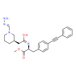 ChemSpider 2D Image | (1E)-2-{(3R)-1-[(E)-Hydrazonomethyl]-3-piperidinyl}-N-{(2S)-1-methoxy-1-oxo-3-[4-(phenylethynyl)phenyl]-2-propanyl}ethanimidic acid | C26H30N4O3
