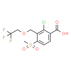 ChemSpider 2D Image | 2-Chloro-4-(methylsulfonyl)-3-[(2,2,2-trifluoroethoxy)methyl]benzoic acid | C11H10ClF3O5S