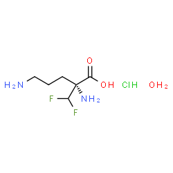 ChemSpider 2D Image | 2-(Difluoromethyl)-D-ornithine hydrochloride hydrate | C6H15ClF2N2O3