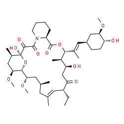 ChemSpider 2D Image | (1S,9S,12S,13R,14S,17R,18E,21S,23S,24R,25S,27R)-17-Ethyl-1,14-dihydroxy-12-{(1E)-1-[(1R,3R,4R)-4-hydroxy-3-methoxycyclohexyl]-1-propen-2-yl}-23,25-dimethoxy-13,19,21,27-tetramethyl-11,28-dioxa-4-azatr
icyclo[22.3.1.0~4,9~]octacos-18-ene-2,3,10,16-tetrone | C43H69NO12