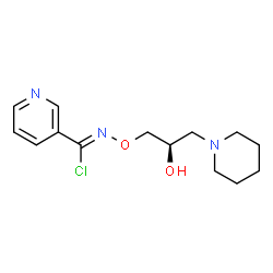 ChemSpider 2D Image | N-[(2R)-2-Hydroxy-3-(1-piperidinyl)propoxy]-3-pyridinecarboximidoyl chloride | C14H20ClN3O2