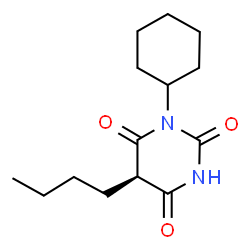 ChemSpider 2D Image | (5R)-5-Butyl-1-cyclohexyl-2,4,6(1H,3H,5H)-pyrimidinetrione | C14H22N2O3