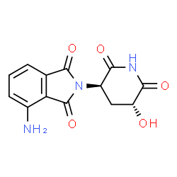 ChemSpider 2D Image | 4-Amino-2-[(3R,5R)-5-hydroxy-2,6-dioxo-3-piperidinyl]-1H-isoindole-1,3(2H)-dione | C13H11N3O5