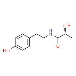 ChemSpider 2D Image | (2R)-2-Hydroxy-N-[2-(4-hydroxyphenyl)ethyl]propanamide | C11H15NO3