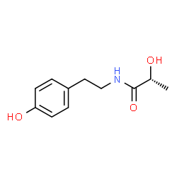 ChemSpider 2D Image | (2S)-2-Hydroxy-N-[2-(4-hydroxyphenyl)ethyl]propanamide | C11H15NO3