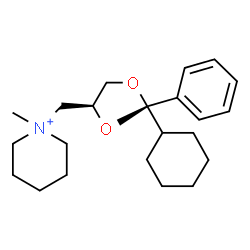 ChemSpider 2D Image | 1-{[(2R,4S)-2-Cyclohexyl-2-phenyl-1,3-dioxolan-4-yl]methyl}-1-methylpiperidinium | C22H34NO2