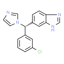 ChemSpider 2D Image | 6-[(R)-(3-Chlorophenyl)(1H-imidazol-1-yl)methyl]-1H-benzimidazole | C17H13ClN4