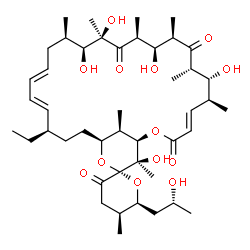 ChemSpider 2D Image | (1R,4E,5'S,6S,6'S,7R,8S,10R,11R,12S,14R,15S,16R,18E,20E,22R,25S,27S,28R,29R)-22-Ethyl-7,11,14,15,28-pentahydroxy-6'-[(2R)-2-hydroxypropyl]-5',6,8,10,12,14,16,28,29-nonamethyl-5',6'-dihydro-3H,9H,13H-s
piro[2,26-dioxabicyclo[23.3.1]nonacosa-4,18,20-triene-27,2'-pyran]-3,3',9,13(4'H)-tetrone (non-preferred name) | C45H72O13