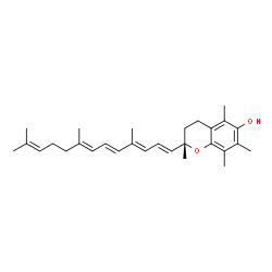 ChemSpider 2D Image | (2S)-2,5,7,8-Tetramethyl-2-[(1E,3E,5E,7E)-4,8,12-trimethyl-1,3,5,7,11-tridecapentaen-1-yl]-6-chromanol | C29H40O2