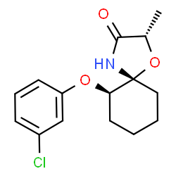 ChemSpider 2D Image | (2S,5R,6R)-6-(3-Chlorophenoxy)-2-methyl-1-oxa-4-azaspiro[4.5]decan-3-one | C15H18ClNO3