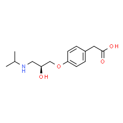 ChemSpider 2D Image | {4-[(2S)-2-Hydroxy-3-(isopropylamino)propoxy]phenyl}acetic acid | C14H21NO4