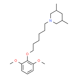 ChemSpider 2D Image | 1-[6-(2,6-Dimethoxyphenoxy)hexyl]-3,5-dimethylpiperidine | C21H35NO3