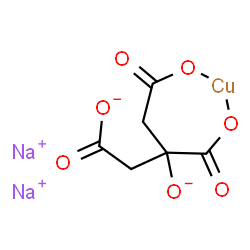 ChemSpider 2D Image | Disodium [2-hydroxy-1,2,3-propanetricarboxylato(4-)-kappa~2~O~1~,O~2~]cuprate(2-) | C6H4CuNa2O7