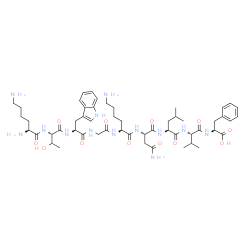 ChemSpider 2D Image | L-Lysyl-L-threonyl-L-tryptophylglycyl-L-lysyl-L-asparaginyl-L-leucyl-L-valyl-L-phenylalanine | C53H81N13O12