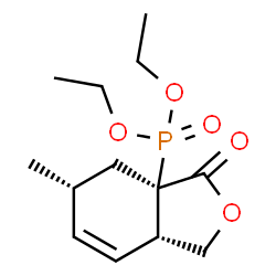 ChemSpider 2D Image | Diethyl [(3aR,5R,7aS)-5-methyl-3-oxo-1,4,5,7a-tetrahydro-2-benzofuran-3a(3H)-yl]phosphonate | C13H21O5P