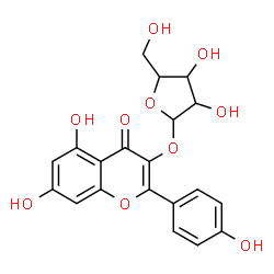 ChemSpider 2D Image | 5,7-Dihydroxy-2-(4-hydroxyphenyl)-4-oxo-4H-chromen-3-yl pentofuranoside | C20H18O10