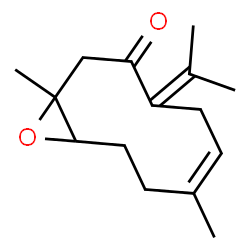 ChemSpider 2D Image | (6Z)-4-Isopropylidene-1,7-dimethyl-11-oxabicyclo[8.1.0]undec-6-en-3-one | C15H22O2