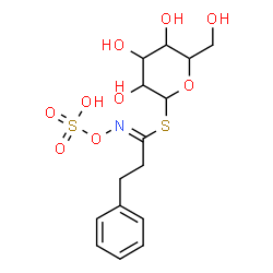ChemSpider 2D Image | 1-S-[(1E)-3-Phenyl-N-(sulfooxy)propanimidoyl]-1-thiohexopyranose | C15H21NO9S2