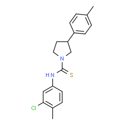 ChemSpider 2D Image | N-(3-Chloro-4-methylphenyl)-3-(4-methylphenyl)-1-pyrrolidinecarbothioamide | C19H21ClN2S