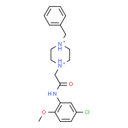 ChemSpider 2D Image | 1-Benzyl-4-{2-[(5-chloro-2-methoxyphenyl)amino]-2-oxoethyl}piperazinediium | C20H26ClN3O2