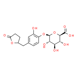 ChemSpider 2D Image | 5-(3',4'-Dihydroxyphenyl)-gamma-valerolactone-4'-O-glucuronide | C17H20O10