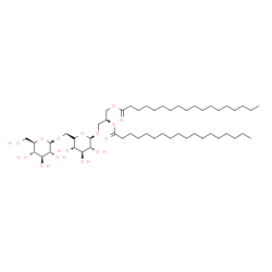 ChemSpider 2D Image | (2S)-3-{[6-O-(beta-D-Glucopyranosyl)-alpha-L-idopyranosyl]oxy}-1,2-propanediyl dioctadecanoate | C51H96O15